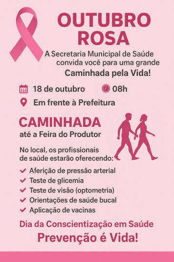 CAMINHADA alusiva ao OUTUBRO ROSA 