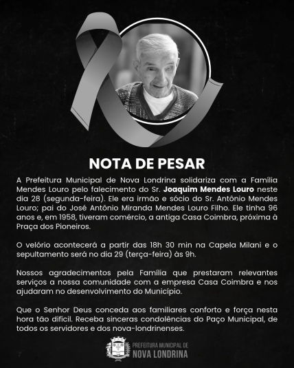 Nota de Pesar 🖤