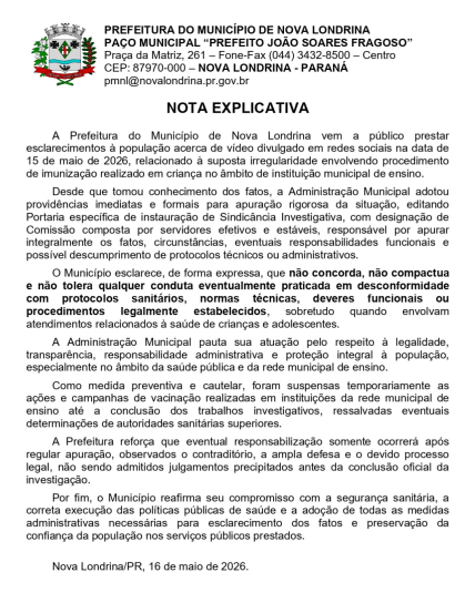 Nota Explicativa
