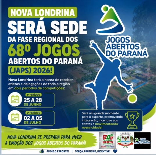 Jogos Abertos do Paraná movimentam Nova Londrina de 3 a 5 de julho